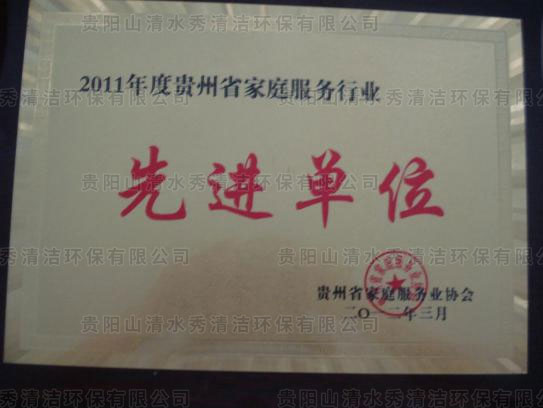 2011年度省家庭服務行業(yè)先進單位